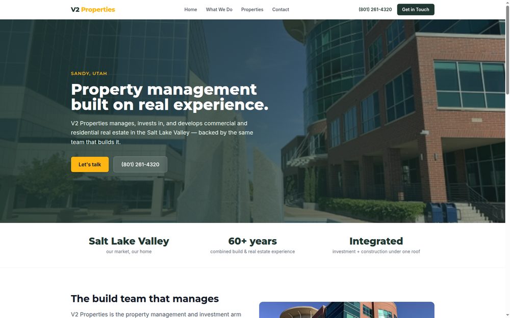 V2 Properties homepage