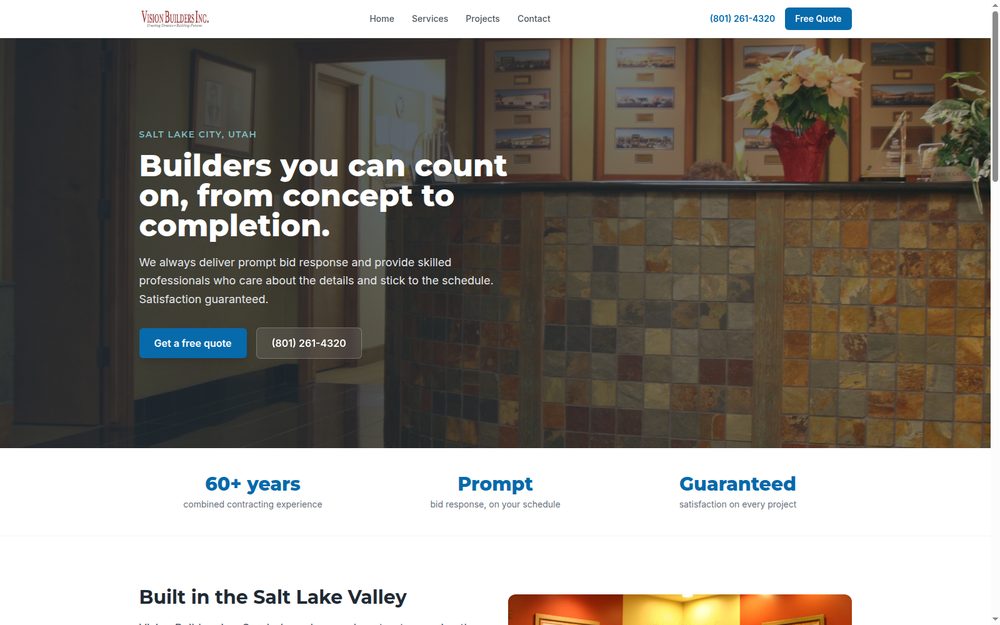 Vision Builders Inc. homepage